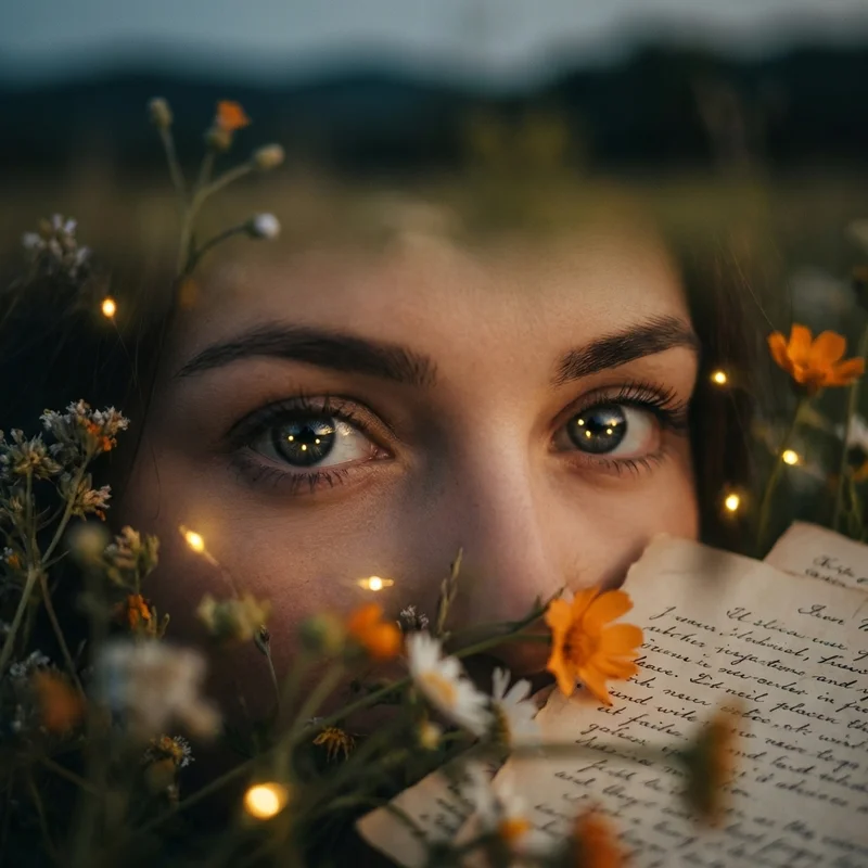 olhos de pirilampos